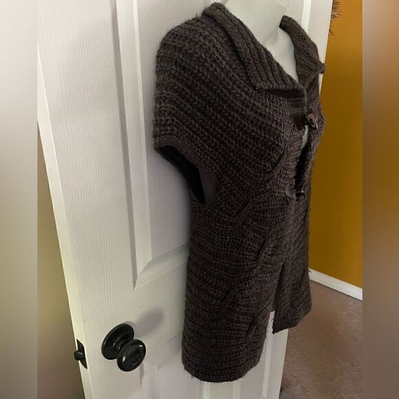 Lineamaglia Cardigan Women’s Small Italian Wool gray knitted sweater - Picture 2 of 6